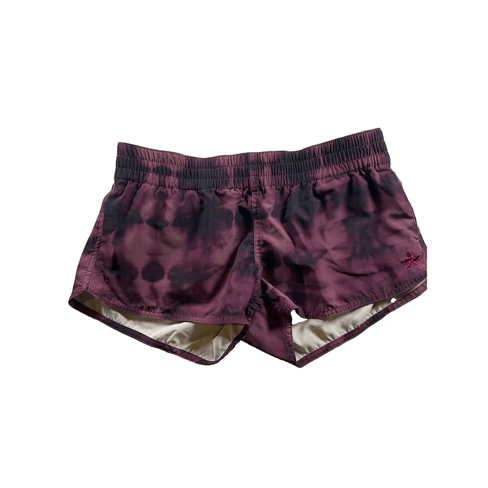 Dakine Running Shorts Women's Size Medium Purple Floral Stretch Drawstring Run
